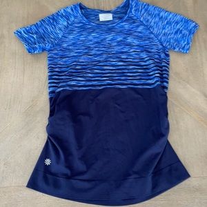 Vintage Athleta Large ruched knit top, striped